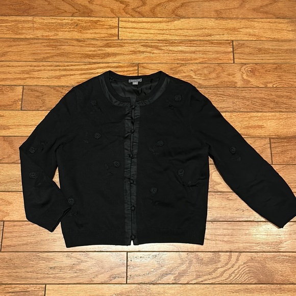 Ann Taylor Black Rose Stitch Cardigan - Picture 2 of 7